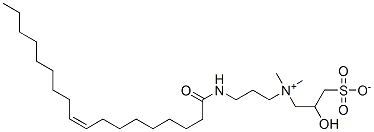(Z)-2-hydroxy-3-sulphonatopropyldimethyl[3-[(1-oxo-9-octadecenyl)amino]propyl]ammonium Structure