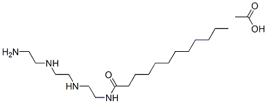 N-[2-[[2-[(2-アミノエチル)アミノ]エチル]アミノ]エチル]ドデカンアミド・酢酸 化学構造式
