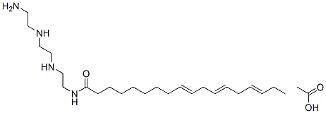 N-[2-[[2-[(2-アミノエチル)アミノ]エチル]アミノ]エチル]-9,12,15-オクタデカトリエンアミド・酢酸 化学構造式