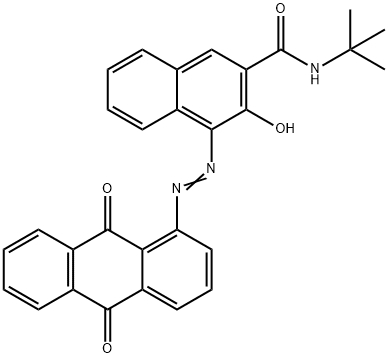 4-[[(9,10-ジヒドロ-9,10-ジオキソアントラセン)-1-イル]アゾ]-N-(1,1-ジメチルエチル)-3-ヒドロキシ-2-ナフタレンカルボアミド 化学構造式