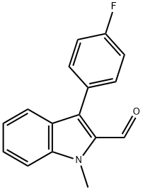 3-(4-氟苯基)-1-甲基-1H-吲哚-2-甲醛,93957-42-7,结构式