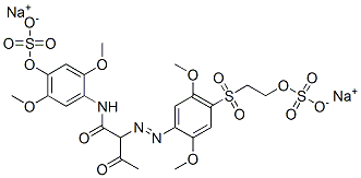 2-[[2,5-dimethoxy-4-[[2-(sulphooxy)ethyl]sulphonyl]phenyl]azo]-N-[2,5-dimethoxy-4-(sulphooxy)phenyl]-3-oxobutyramide, sodium salt Struktur