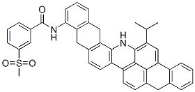3-(methylsulphonyl)-N-[5,10,15,16-tetrahydro-17-isopropylanthra[2,1,9-mna]naphth[2,3-h]acridin-11-yl]benzamide Struktur