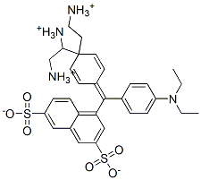 5-[[4-(ジエチルアミノ)フェニル][4-(ジエチルイミニオ)-2,5-シクロヘキサジエン-1-イリデン]メチル]-7-(オキシラトスルホニル)ナフタレン-2-スルホン酸アンモニウム 化学構造式