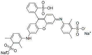 disodium hydrogen -2-[6-[(2,4-dimethylsulphonatophenyl)amino]-3-[(2,4-dimethylsulphonatophenyl)imino]-3H-xanthen-9-yl]benzenesulphonate Structure
