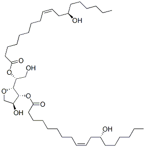 Sorbitan, bis(12-hydroxy-9-octadecenoate), [R-[R*,R*-(Z,Z)]]- Structure