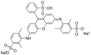 disodium hydrogen -2-[6-[(2,6-dimethylsulphonatophenyl)amino]-3-[(2,6-dimethylsulphonatophenyl)imino]-3H-xanthen-9-yl]benzenesulphonate Structure