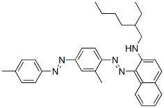 N-(2-エチルヘキシル)-1-[[2-メチル-4-[(4-メチルフェニル)アゾ]フェニル]アゾ]-2-ナフタレンアミン 化学構造式