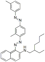 N-(2-エチルヘキシル)-1-[[2-メチル-4-[(3-メチルフェニル)アゾ]フェニル]アゾ]-2-ナフタレンアミン 化学構造式