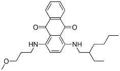 1-[(2-エチルヘキシル)アミノ]-4-[(3-メトキシプロピル)アミノ]-9,10-アントラセンジオン 化学構造式