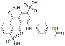 8-[[4-(acetylamino)phenyl]amino]-5-amino-9,10-dihydro-9,10-dioxoanthracene-1,6-disulphonic acid Struktur