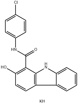 N-(4-クロロフェニル)-2-ヒドロキシ-9H-カルバゾール-1-カルボアミド/カリウム,(1:1) 化学構造式