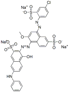 3-[[4-[(4-chloro-2-sulphophenyl)azo]-2-methoxy-6-sulpho-1-naphthyl]azo]-4-hydroxy-7-(phenylamino)naphthalene-2-sulphonic acid, sodium salt Structure