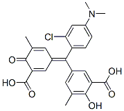5-[(3-carboxy-5-methyl-4-oxo-2,5-cyclohexadien-1-ylidene)[2-chloro-4-(dimethylamino)phenyl]methyl]-3-methylsalicylic acid Structure