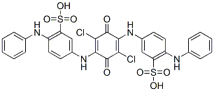 3,3'-[(2,5-dichloro-3,6-dioxocyclohexa-1,4-diene-1,4-diyl)diimino]bis[6-anilinobenzenesulphonic] acid Structure