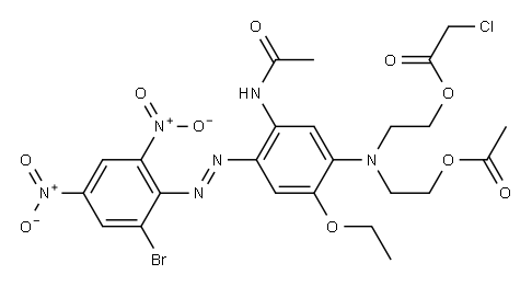 2-[[5-(acetylamino)-4-[(2-bromo-4,6-dinitrophenyl)azo]-2-ethoxyphenyl][2-(acetyloxy)ethyl]amino]ethyl chloroacetate 结构式