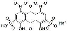 sodium hydrogen -9,10-dihydro-1,8-dihydroxy-4,5-dinitro-9,10-dioxoanthracene-2,7-disulphonate  Struktur