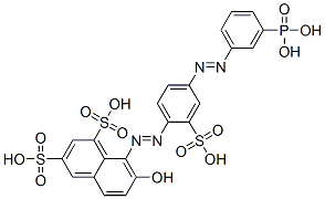 7-hydroxy-8-[[4-[(3-phosphonophenyl)azo]-2-sulphophenyl]azo]naphthalene-1,3-disulphonic acid Structure