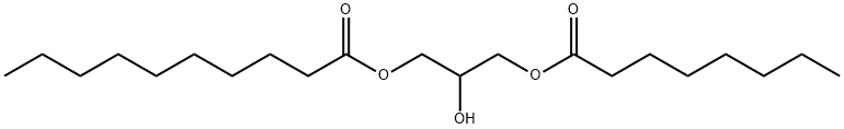 2-hydroxy-3-[(1-oxooctyl)oxy]propyl decanoate Struktur