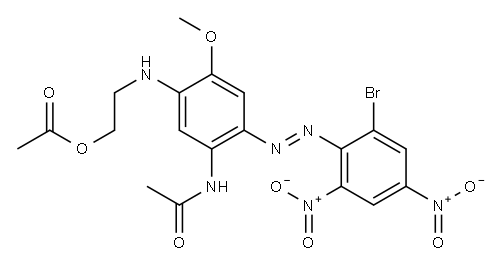 2-[[5-acetamido-4-[(2-bromo-4,6-dinitrophenyl)azo]-2-methoxyphenyl]amino]ethyl acetate Structure