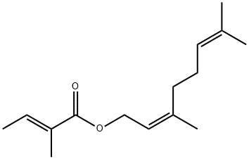 (Z)-3,7-dimethyl-2,6-octadienyl 2-methylcrotonate Structure