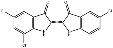 5,7-ジクロロ-2-[(5-クロロ-1,3-ジヒドロ-3-オキソ-2H-インドール)-2-イリデン]-1,2-ジヒドロ-3H-インドール-3-オン 化学構造式
