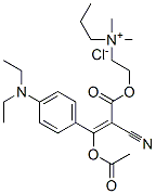 3-(acetoxy)propyl[2-[[2-cyano-3-[4-(diethylamino)phenyl]-1-oxoallyl]oxy]ethyl]dimethylammonium chloride Structure
