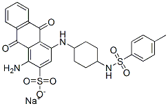 sodium 1-amino-9,10-dihydro-4-[[4-[[(4-methylphenyl)sulphonyl]amino]cyclohexyl]amino]-9,10-dioxoanthracene-2-sulphonate Structure
