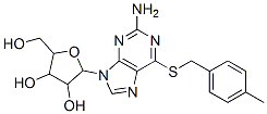 2-[2-amino-6-[(4-methylphenyl)methylsulfanyl]purin-9-yl]-5-(hydroxymet hyl)oxolane-3,4-diol Structure