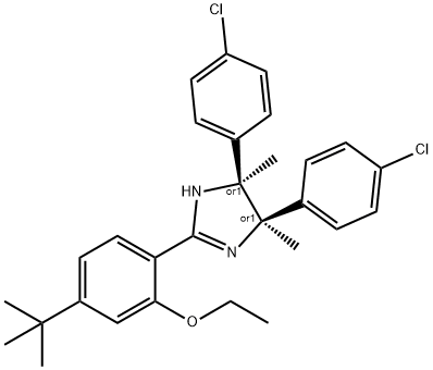 (4R,5S)-REL-4,5-双(4-氯苯基)-2-[4-(叔丁基)-2-乙氧基苯基]-4,5-二氢-4,5-二甲基-1H-咪唑, 939981-35-8, 结构式