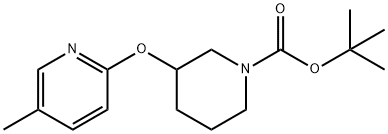 3-(5-Methyl-pyridin-2-yloxy)-piperidine-1-carboxylic acid tert-butyl ester, 98+% C16H24N2O3, MW: 292.38 Struktur