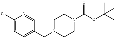 4-[(6-氯-3-吡啶基)甲基]-1-哌嗪甲酸叔丁酯, 939986-35-3, 结构式