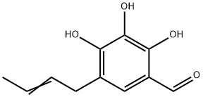 Benzaldehyde, 5-(2-butenyl)-2,3,4-trihydroxy- (9CI) Structure