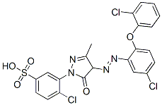 4-chloro-3-[4-[[5-chloro-2-(2-chlorophenoxy)phenyl]azo]-4,5-dihydro-3-methyl-5-oxo-1H-pyrazol-1-yl]benzenesulphonic acid Struktur
