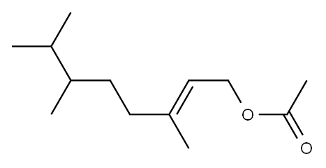 3,6,7-トリメチル-2-オクテン-1-オールアセタート 化学構造式