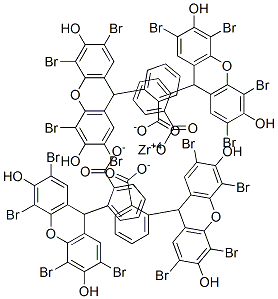 2-(2,4,5,7-tetrabromo-3,6-dihydroxyxanthen-9-yl)benzoic acid, zirconium salt Structure
