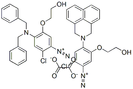 2-chloro-4-(dibenzylamino)-5-(2'-hydroxyethoxy)benzenediazonium oxalate 结构式