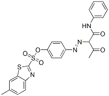 6-methyl-2-[4-[[2-oxo-1-[(phenylamino)carbonyl]propyl]azo]phenyl]benzothiazolesulphonic acid Structure