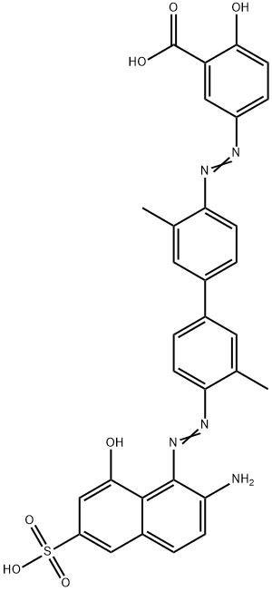 5-[[4'-[(2-アミノ-8-ヒドロキシ-6-スルホ-1-ナフチル)アゾ]-3,3'-ジメチル[1,1'-ビフェニル]-4-イル]アゾ]-2-ヒドロキシ安息香酸 化学構造式