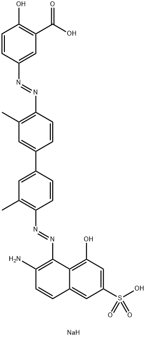 5-[[4'-[(2-amino-8-hydroxy-6-sulpho-1-naphthyl)azo]-3,3'-dimethyl[1,1'-biphenyl]-4-yl]azo]salicylic acid, sodium salt 结构式