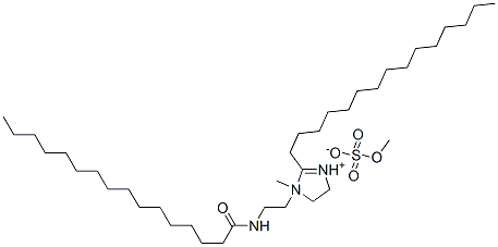 4,5-ジヒドロ-1-メチル-3-[2-[(1-オキソヘキサデシル)アミノ]エチル]-2-ペンタデシル-1H-イミダゾール-3-イウム・メチルスルファート 化学構造式