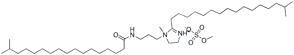 4,5-dihydro-2-isoheptadecyl-1-methyl-1-[3-[(1-oxoisooctadecyl)amino]propyl]-1H-imidazolium methyl sulphate 结构式