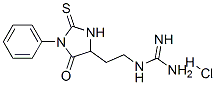 [2-(5-oxo-1-phenyl-2-thioxoimidazolidin-4-yl)ethyl]guanidine monohydrochloride 结构式