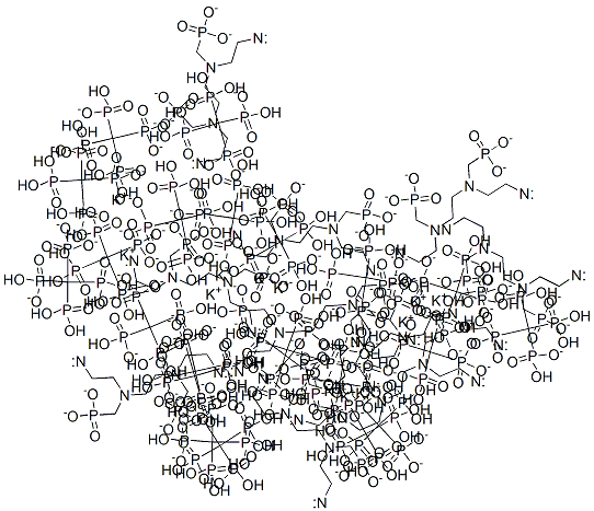 undecapotassium hydrogen [ethane-1,2-diylbis[[(phosphonatomethyl)imino]ethane-2,1-diylnitrilobis(methylene)]]tetrakisphosphonate 结构式