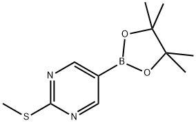 2-(METHYLTHIO)PYRIMIDINE-5-BORONIC ACID PINACOL ESTER Structure