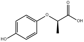 (R)-(+)-2-(4-ヒドロキシフェノキシ)プロピオン酸 化学構造式