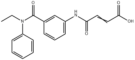 (E)-4-{3-[(エチルアニリノ)カルボニル]アニリノ}-4-オキソ-2-ブテン酸 化学構造式
