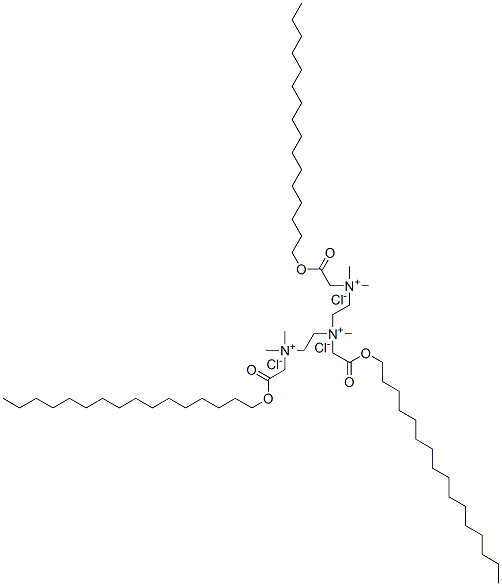 [N,N'-bis[2-(hexadecyloxy)-2-oxoethyl]-N-[2-[[2-(hexadecyloxy)-2-oxoethyl]dimethylammonio]ethyl]-N,N',N'-trimethyl]ethylenediammonium trichloride Struktur