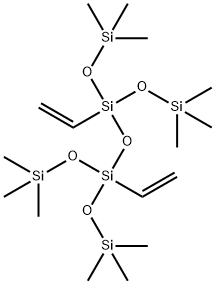 3,5-ジエテニル-1,1,1,7,7,7-ヘキサメチル-3,5-ビス[(トリメチルシリル)オキシ]ヘプタンテトラシロキサン 化学構造式
