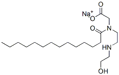 sodium N-[2-[[2-hydroxyethyl]amino]ethyl]-N-(1-oxotetradecyl)glycinate Struktur